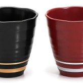 和らぎフリーカップペア ライン(黒・吟朱) インテリア 漆器 盆 カタログギフト 景品 粗品