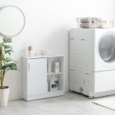 収納棚 トイレ コンパクト トイレ収納 スリム 薄型 引き戸 隠しキャスター付き ワゴン 隙間収納 可動棚 トイレブラシ シェルフ キャビネット シンプル トイレットペーパー 18ロール ストッカー 物置台 新生活