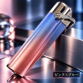 ガスライター シリンダージェット ガス注入式 3カラー かわいい グラデーション ターボライター  おしゃれ 女性 コンパクト ガス視認窓付き アウトドア 1本炎 ダックビル ライター 屋外 喫煙具 レディース メンズ