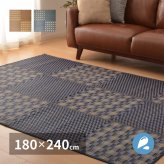 夏ラグ 夏用カーペット はっ水 い草ラグ キハチ 約180×240cm 撥水 抗カビ 折りたためる コンパクト 滑り止め付き 新生活