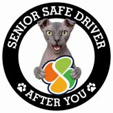 カーサイン 高齢者マーク SENIOR SAFE DRIVER ユークレニアンレフコイ ステッカー シール 直径13cm 肉球 日本製 車