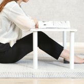 大理石風テーブル ブラン WH 80×40 ホワイト・ブラック 2色展開 ローテーブル センターテーブル リビングテーブル 折りたたみ 省スペース おしゃれ シンプル 新生活 家具 インテリア 不二貿易
