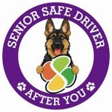 カーサイン 高齢者マーク SENIOR SAFE DRIVER シェパード ステッカー シール 直径13cm 肉球 日本製 車