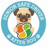 カーサイン 高齢者マーク SENIOR SAFE DRIVER パグ ステッカー シール 直径13cm 肉球 日本製 車