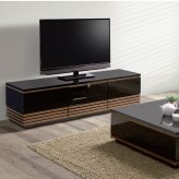 テレビ台 テレビボード バイカラー ローボード 幅 210cm 艶有り UV塗装 鏡面仕上げ ツートン ツートンカラー 傷に強い 天然木 ウォールナット ホワイトオーク 引出し 扉 収納 ルーバー