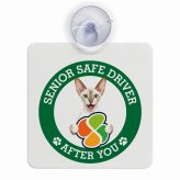 カーサイン 高齢者マーク SENIOR SAFE DRIVER コーニッシュレックス 車内用 吸盤タイプ 収れん火災防止タイプ 肉球 日本製 車 ステッカー