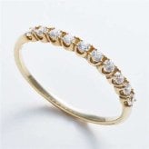 指輪 エタニティリング K10 イエローゴールド 10石 ダイヤモンド 0.2ct ハーフエタニティ 天然石 13号 レディース ジュエリー アクセサリー 華奢 重ね付け ギフト