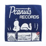 スヌーピー ミニタオル RECORDS ネイビー ハンカチ SNOOPY