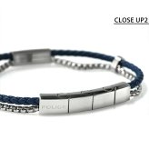 ポリス ブレスレット メンズ ブランド POLICE DUALCELL 2連  GB0082502 ネイビー シルバー アクセサリー