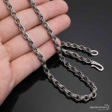 シルバー925 唐草模様 アラベスク ペーパーチェーン 幅4mm シルバー ネックレスチェーン 重厚 フックタイプ シルバーネックレス メンズ 男性 金属アレルギー対応