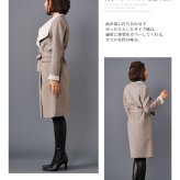 一枚仕立て ウール カシミヤ ロングコート レディース コーディガン ロング丈 秋 冬 春 モカ/チャコールグレー/ブラック 9号/11号/13号 大きいサイズ 40代 50代 ギフト プレゼント 7F (02000095r)