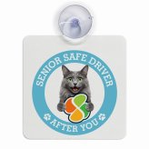カーサイン 高齢者マーク SENIOR SAFE DRIVER ネベロング 車内用 吸盤タイプ 収れん火災防止タイプ 肉球 日本製 車 ステッカー
