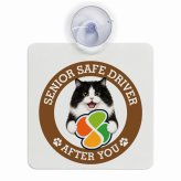カーサイン 高齢者マーク SENIOR SAFE DRIVER キムリック 車内用 吸盤タイプ 収れん火災防止タイプ 肉球 日本製 車 ステッカー