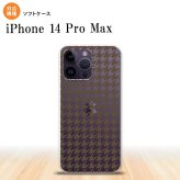 iPhone14 ProMax iPhone14 Pro Max スマホケース 背面ケースソフトケース 千鳥 格子 小 茶 クリア 2022年 9月発売 nk-i14pm-tp912