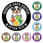 カーサイン 高齢者マーク SENIOR SAFE DRIVER オーストラリアンシェパード マグネット 強力 直径13cm 肉球 日本製 車 ステッカー