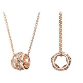 ゴールド ネックレス ハワイアンジュエリー ネックレス ピンクゴールド バレル 樽 プルメリア 透かし模様 14K K14ピンクゴールド K10 10Kあずきチェーン太0.7mm ギフトラッピング可能 彼女 妻 女性 レディース プレゼント ハロウィン 【品番：CG-GP105R】