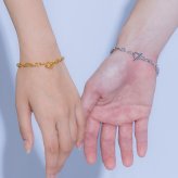 リンク チェーン ブレスレット シンプル お揃い ペアアクセ シルバー ゴールド ユニセックス Brass