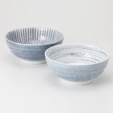 ねずみ志野 麺鉢ペア 磁器 美濃焼 やきものの里から、暮らしを贈ります。　ギフト 食器 セット テーブルウェア