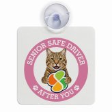 カーサイン 高齢者マーク SENIOR SAFE DRIVER ピクシーボブ 車内用 吸盤タイプ 収れん火災防止タイプ 肉球 日本製 車 ステッカー