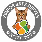 カーサイン 高齢者マーク SENIOR SAFE DRIVER アビシニアン マグネット 強力 直径13cm 肉球 日本製 車 ステッカー