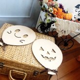 ハロウィン木製バルーン*３点セット　　ウォールデコ 飾り インテリア ナチュラル おばけ ジャックオランタン 撮影小物 壁面 