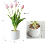 【高さ40cm】光触媒人工観葉植物 チューリップ 幅18cm×奥行18cm×高さ40cm お部屋に気軽に飾れて空間を美しく彩るフェイクグリーン 本物の生花のようなリアルな質感とインテリアに馴染む風合いが魅力です ホワイト ピンク オレンジ