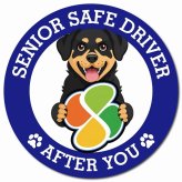 カーサイン 高齢者マーク SENIOR SAFE DRIVER ロットワイラー マグネット 強力 直径13cm 肉球 日本製 車 ステッカー