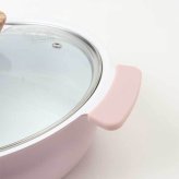 カクセー 鍋 コロント IH対応 軽量浅型卓上鍋 20cm 通販 卓上鍋 両手鍋 浅型鍋 IH対応鍋 coronto セラミックコーティング 軽量 軽い 20センチ 蓋付き おしゃれ かわいい 土鍋風 ガラス蓋 一人暮らし 鍋パーティー お鍋 調理器具