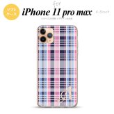 iPhone11ProMax iPhone11pro max スマホケース ソフトケース チェック B ピンク 青 +アルファベット メンズ レディース nk-i11pm-tp440i