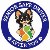 カーサイン 高齢者マーク SENIOR SAFE DRIVER ロングコートチワワ ステッカー シール 直径13cm 肉球 日本製 車