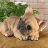 犬　置物 リアル　寝そべり　フレンチブルドッグ　いぬ　動物オブジェ　ガーデン　オーナメント　店舗　カウンター　装飾　オブジェ　インテリア　玄関先　庭　犬好きさん人気ギフト　動物人気ギフト　クリスマスプレゼント　お誕生日祝い　母の日人気　父の日人気　敬老の日人気