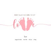 【送料無料 / 発送前にサンプル作成で安心】足形 ポスター LOVE〈 等身大 サイズ！写真を送るだけ 〉足形アート ホワイト アクリル Baby 記念 バースボード クリアボード 誕生日 ファーストバースデー 命名書 Boad メモリアル パネル 赤ちゃん 名前入り プレゼント ベビー 孫 名入れ ギフト 出産祝い 出生 A4 Foot あし