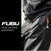 FUBU フブ レザーパンツ メンズ レディース fam-62500 フェイクレザー イージーパンツ ワイドパンツ バギーパンツ 合皮 ルーズシルエット ストリート ヒップホップ ダンス カジュアル ボトムス M L XL XXL 2026FW Karlas
