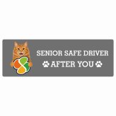 カーサイン 高齢者マーク SENIOR SAFE DRIVER アメリカンボブテイル ステッカー シール 長方形 20x6.7cm 肉球 日本製 車