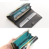 がま口 長財布 レディース ダイヤモンド パイソン 本革 スペイン レザー 小銭入れ付き 【名入れ 可能】ラッピング 母 女性 パイソン柄 金運 蛇柄 蛇革 がま口財布 ギフト プレゼント 4FA (06001252r)