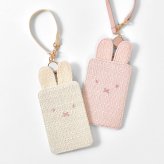 パスケース ミッフィー miffy リール付き 耳付き ツイード おしゃれ かわいい 定期入れ 定期券ケース ICカード 1枚 収納 紛失 落下防止 ストラップ付き カードケース 大人可愛い ピンク アイボリー 大人 女子 高校生 通学 通勤 キャラクター うさぎ 誕生日 プレゼント ギフト