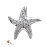 ハワイアンジュエリー シルバー 刻印無料 ペンダントトップ スターフィッシュ ヒトデ ひとで 海星 ジルコニア ロジウムコーティング シルバー925 ネックレス チェーン別売 ペンダントヘッド aumakua メール便 メンズ レディース ハロウィン 【品番：252-11-01】