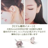 セカンドピアス つけっぱなし プラチナ 900 ローズクォーツ 大粒 5mm プラチナ 軸太0.8mm×長さ12mm 天然石 誕生石 日本製 【品質保証書つき】 ひと粒 セカンドピアス レディース メンズ 1個ずつバラ売り プレゼント