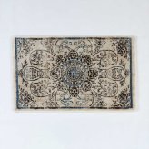 玄関 屋内 屋外 輸 入 ネカル アイボリー 約50×80cm 長方形 民族調 エスニック モダン シンプル オールシーズン 丈夫 50×80cm ノーア