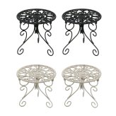 ガーデン エクステリア アイアン製プランタースタンド 脚付き ロータイプ「DECOR」(デコール) 2個セット IF-N0038-2P 高さ27cm 花台 鉢置き 鉢 プランター フラワースタンド スタンド ボード 鉄製 スチール おしゃれ 室内 新生活