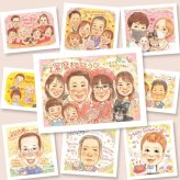 還暦祝い ギフト 似顔絵 プレゼント 手描き 名入れ 贈り物 還暦 記念日 お祝い 誕生日 60歳 大人数 家族 両親 お父さん お母さん 名入れ 下書き確認 修正無料 そっくり 喜ばれる 親孝行 宝物 長寿 思い出 還暦 60歳 結婚祝い 二次会 喜寿祝い ホワイトデー メモリアルギフト 感謝の品 ブライダルギフト ウェディングギフト 快気祝い オリジナル