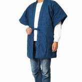 綿入り はんてん 日本製 半天 どてら メンズ やっこ 板締め 7340 MI-03 冬 丹前 はんてん 還暦 ちゃんちゃんこ ハンテン 部屋着 ルームウエア