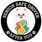 カーサイン 高齢者マーク SENIOR SAFE DRIVER スピッツ マグネット 強力 直径13cm 肉球 日本製 車 ステッカー