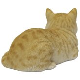 置物 猫 寝そべる茶トラ猫 幅17cm woobia ウービア リアル かわいい おしゃれ 玄関 インテリア オブジェ ガーデン 茶トラ ねこ ネコ 動物 アニマル 癒し 棚 北欧 リビング プレゼント ギフト 新築祝い 猫好き ねこグッズ