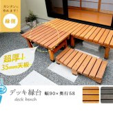 ウッドデッキ デッキ縁台 90×58 木製 ステップ 天然木製 ガーデンベンチ ガーデン 庭 ガーデンチェア エクステリア ガーデン用品 屋外 2個組 3個組 4個組 3点セット 新生活
