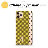 iPhone11ProMax iPhone11pro max スマホケース ソフトケース チェック ドット 黄 +アルファベット メンズ レディース nk-i11pm-tp1522i