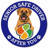 カーサイン 高齢者マーク SENIOR SAFE DRIVER 土佐犬 マグネット 強力 直径13cm 肉球 日本製 車 ステッカー