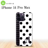 iPhone14 ProMax iPhone14 Pro Max スマホケース 背面ケース ハードケース ドット 千鳥 黒 +アルファベット 2022年 9月発売 nk-i14pm-1515i