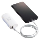 誕生日や退職祝いのギフトに LED モバイルバッテリー ホワイト LED付モバイルバッテリー 携帯充電器 スマホ充電器 防災ライト ポータブル 記念品 プレゼント