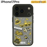 ミニオン iPhone17Pro ケース クリア 半透明 ミニオンズ ボブ ティム キャラクター グッズ スマホ カバー エアクッション ハイブリッド 耐衝撃 iPhone 2025 6.3inch ３眼 アイホン アイフォン マットクリア MINI-528A